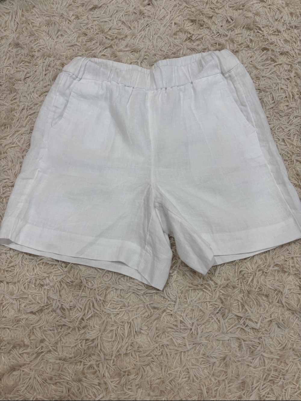 J. Crew White Linen Bermuda Shorts